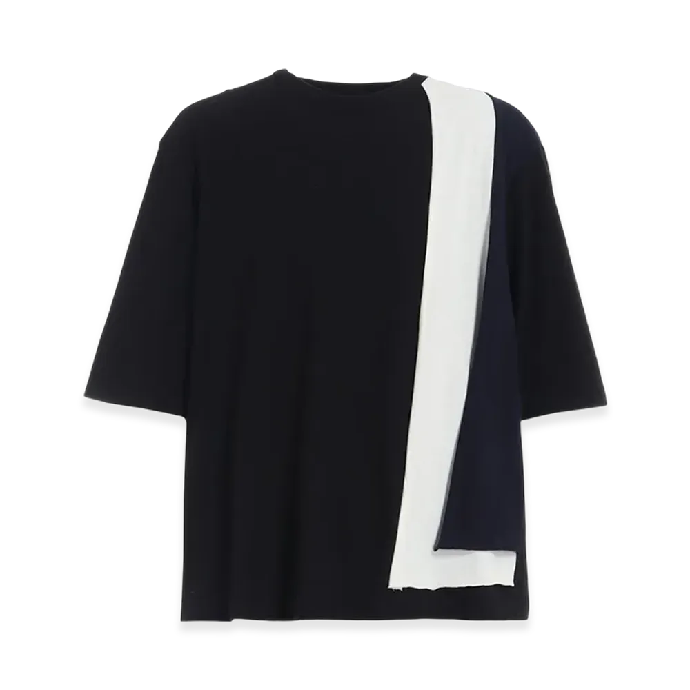 S'YTE Triple Layered T-Shirt With Color Switching In Separate Fabrics "Black"