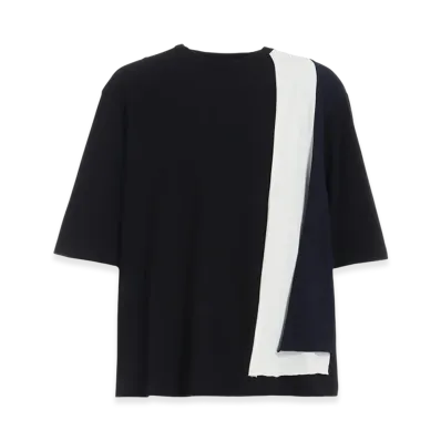 S'YTE Triple Layered T-Shirt With Color Switching In Separate Fabrics "Black"