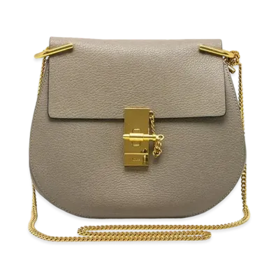 Chloe Drew Leather Chain Shoulder Bag "Gray"