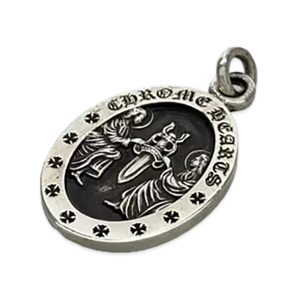 Chrome Hearts Oval Angel Medal Charm "Silver"