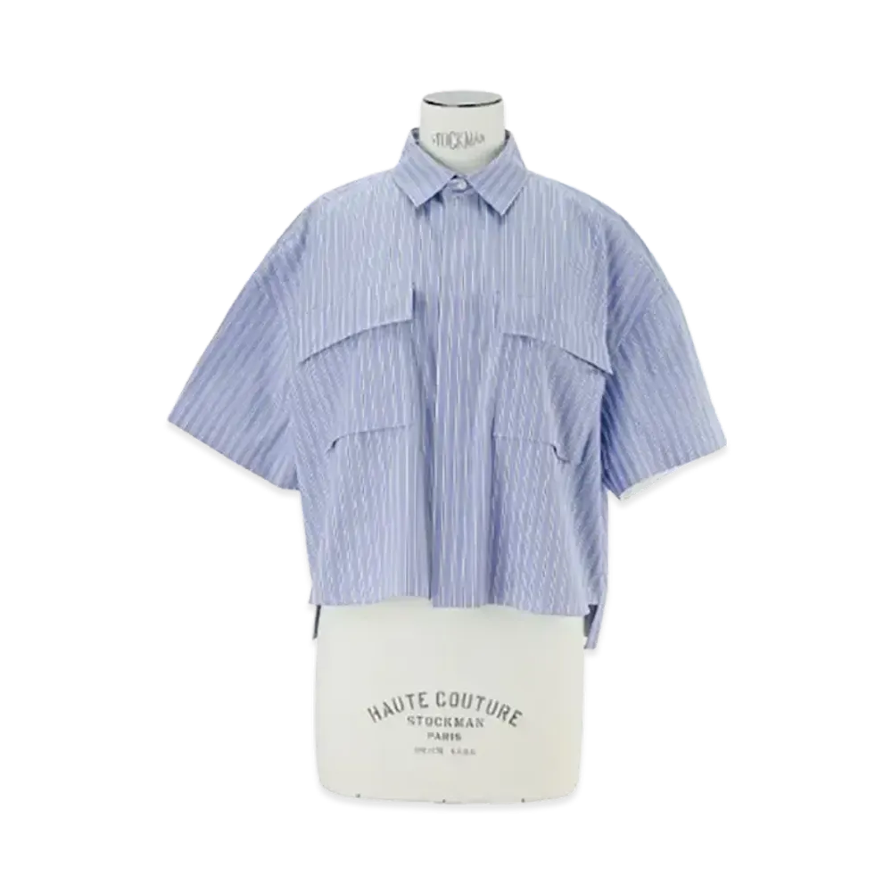 sacai Cotton Poplin Shirt "Light Blue Stripes"