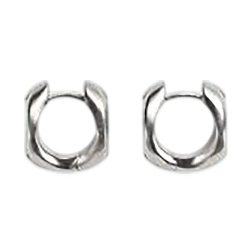 Bottega Veneta Detail Hoop Earrings "Silver"