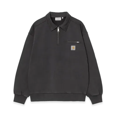 Carhartt WIP Half Zip Detroit Sweat "Black(Stone Washed)"