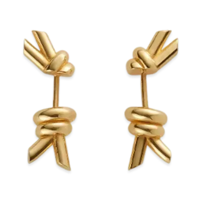 Bottega Veneta Knot Stud Earrings "Yellow Gold"