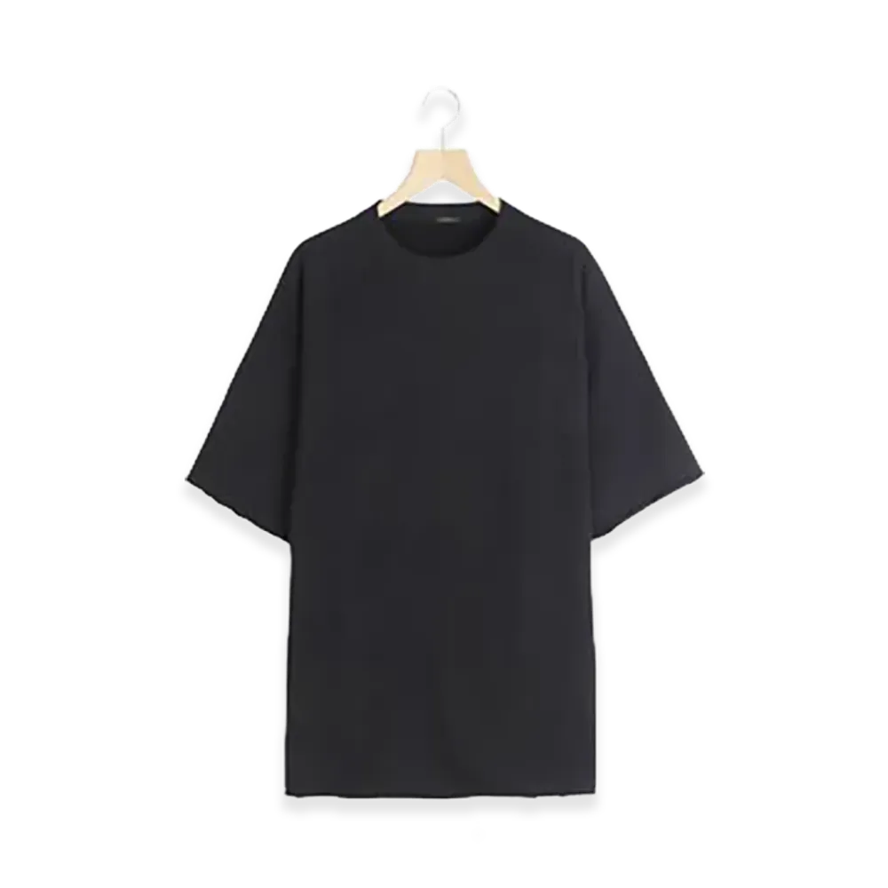 COMOLI LW Cotton Loopback S/S Crew Neck "Black"
