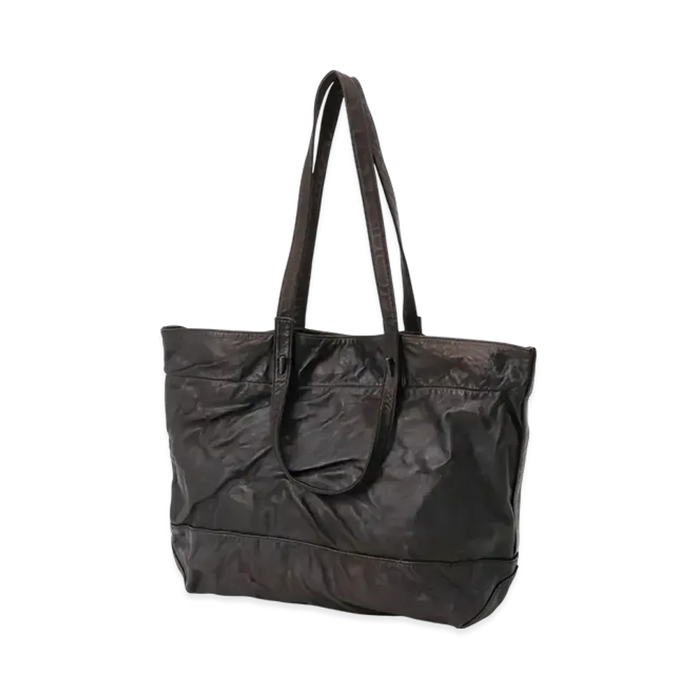 Yohji Yamamoto POUR HOMME Product Dyeing Horse Double Handle Tote Bag "Black"