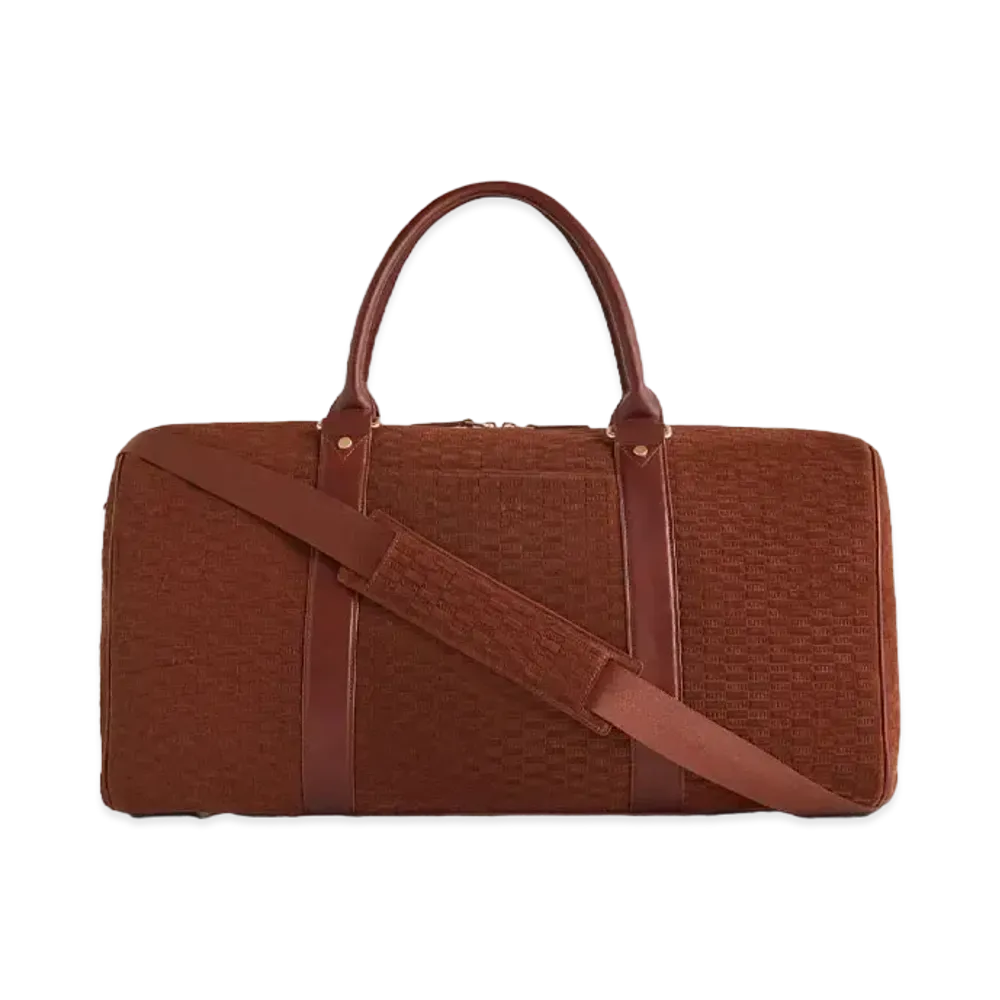 Kith Monogram Suede Duffle Bag "Walnut"