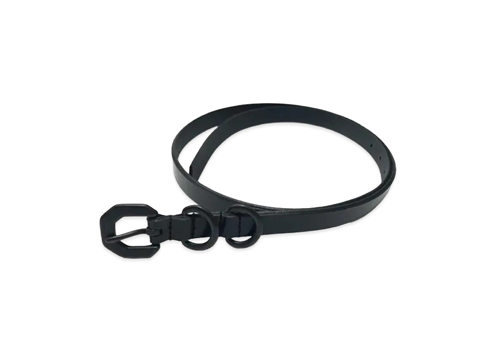 ANCELLM Narrow Leather Belt "Black"
