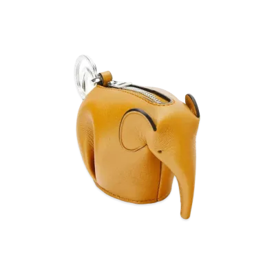 LOEWE Elephant Charm In Classic Calfskin "Narcisus Yellow"