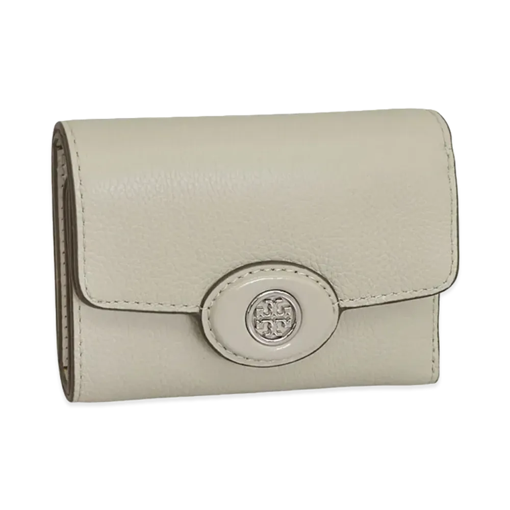 TORY BURCH Women's Robinson Pebbled Small Wallet "Green"