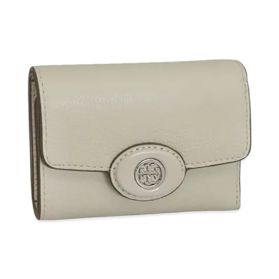 TORY BURCH Women's Robinson Pebbled Small Wallet "Green"