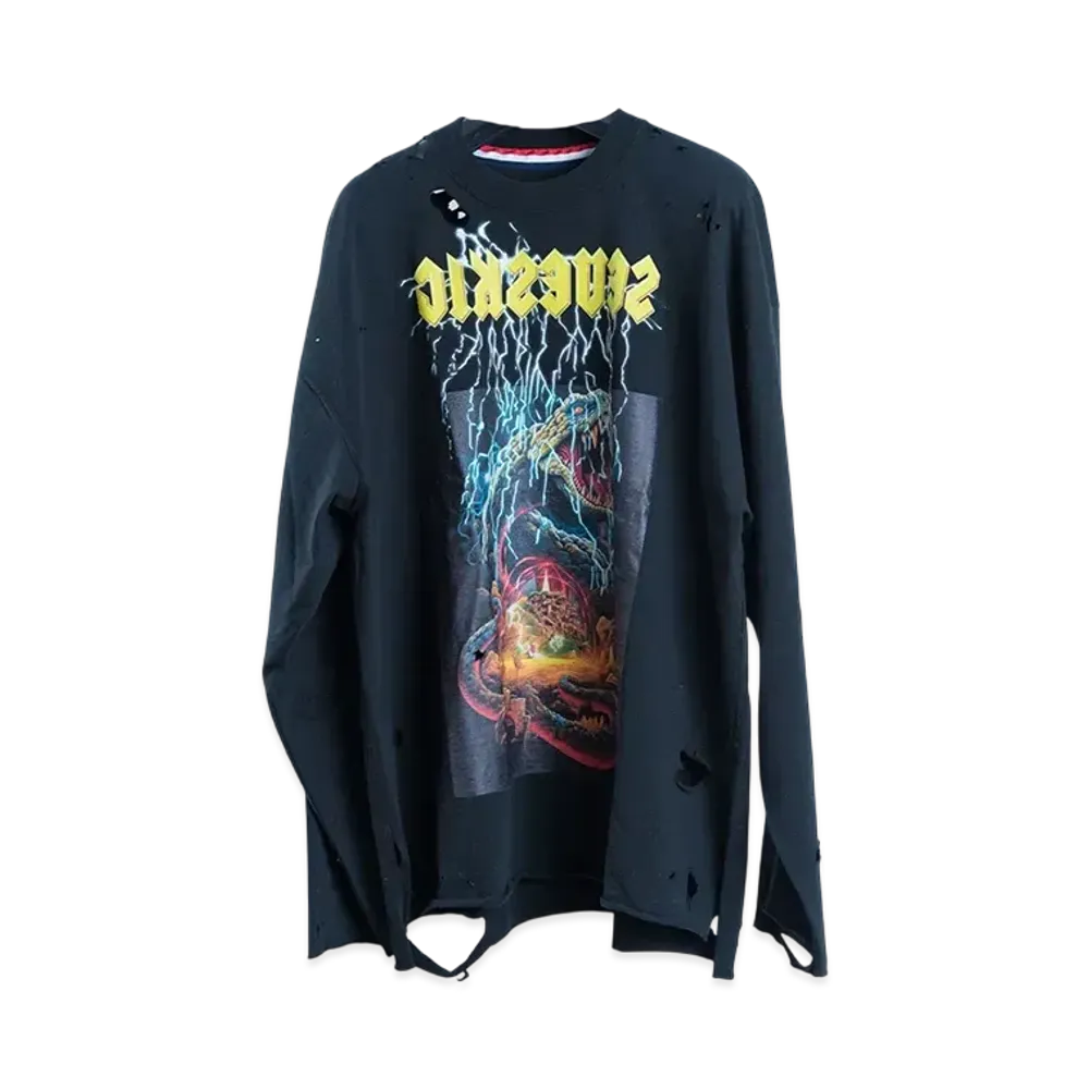 SEVESKIG Vintage L/SL Tee Shirt Ver,Rainbow Serpent "Black" CT-SV-NYA-1005