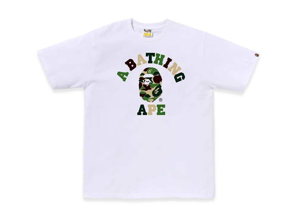 A BATHING APE ABC Camo College Tee "White/Green"