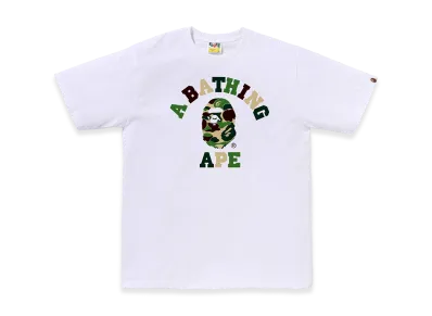 A BATHING APE ABC Camo College Tee "White/Green"