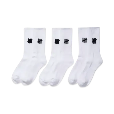 UNDEFEATED Icon Crew Sock 3-Pack "White"