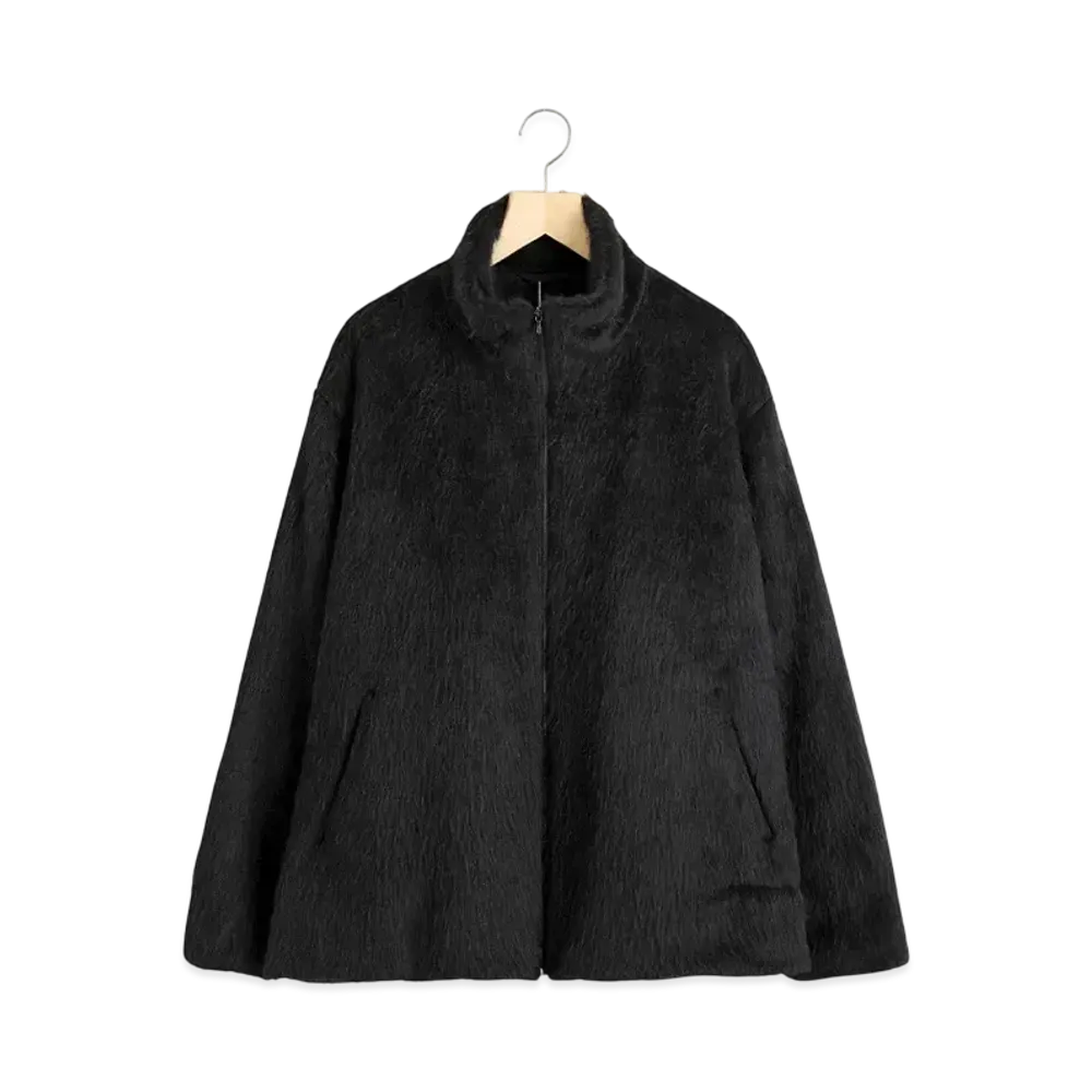 COMOLI Camel Shaggy Jacket "Black"
