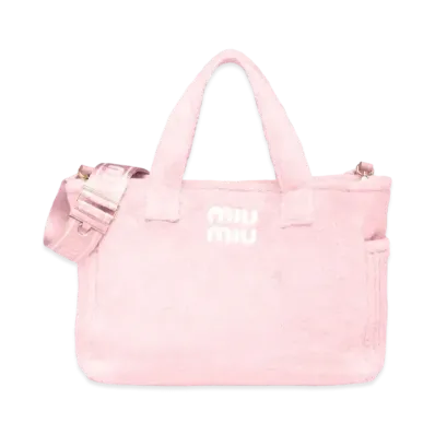 MIU MIU Terry Cloth Tote Bag "Alabaster Pink"