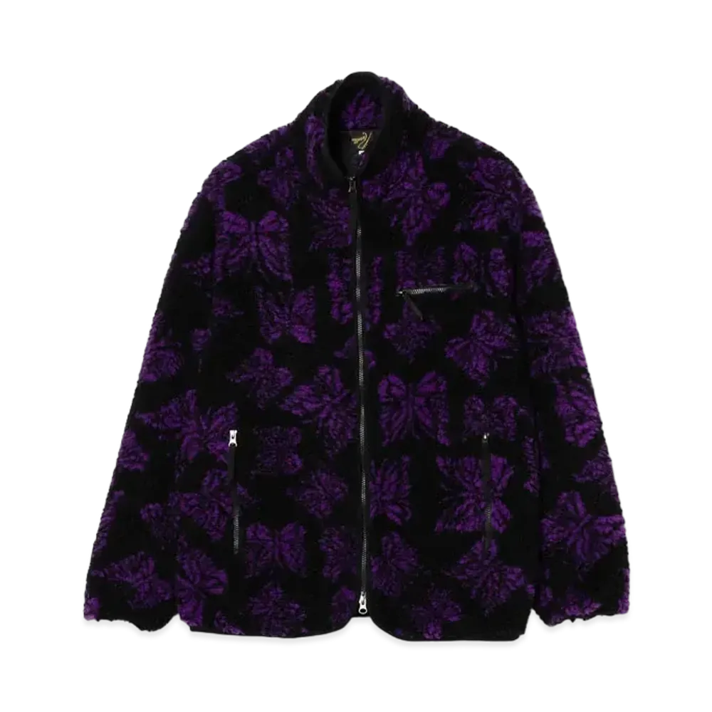 Needles x Beams Boa Fleece Jacket "Black/Purple"