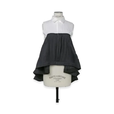 sacai Doeskin Mix Shirt "Black/Off White"