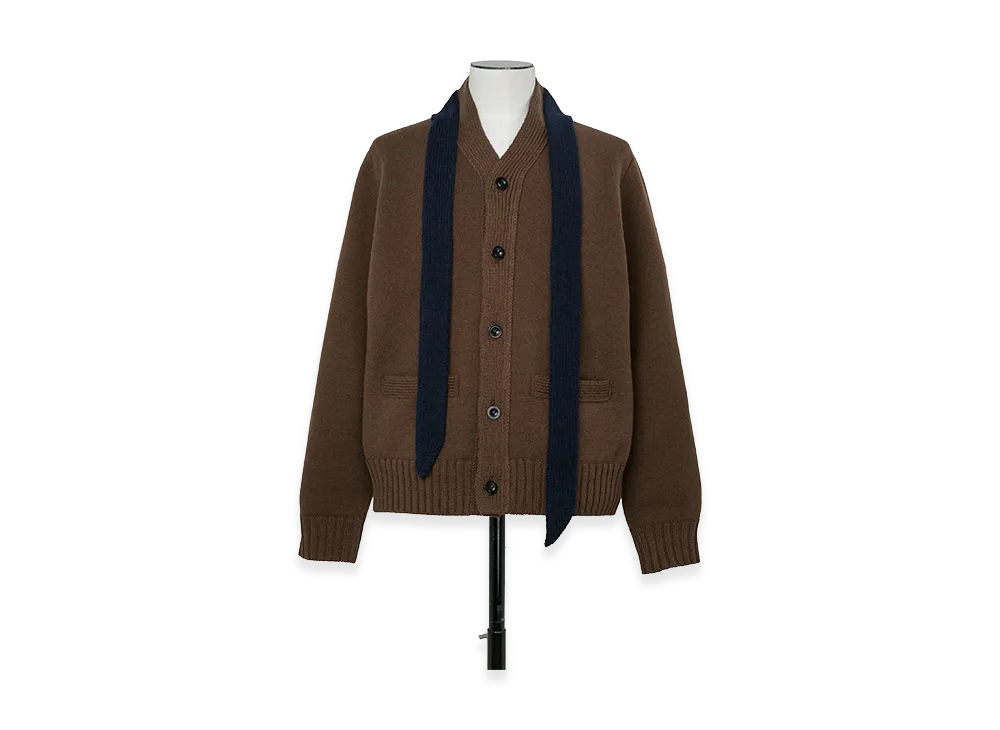 sacai Wool Knit Cardigan "Brown/Navy"