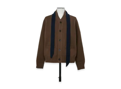 sacai Wool Knit Cardigan "Brown/Navy"