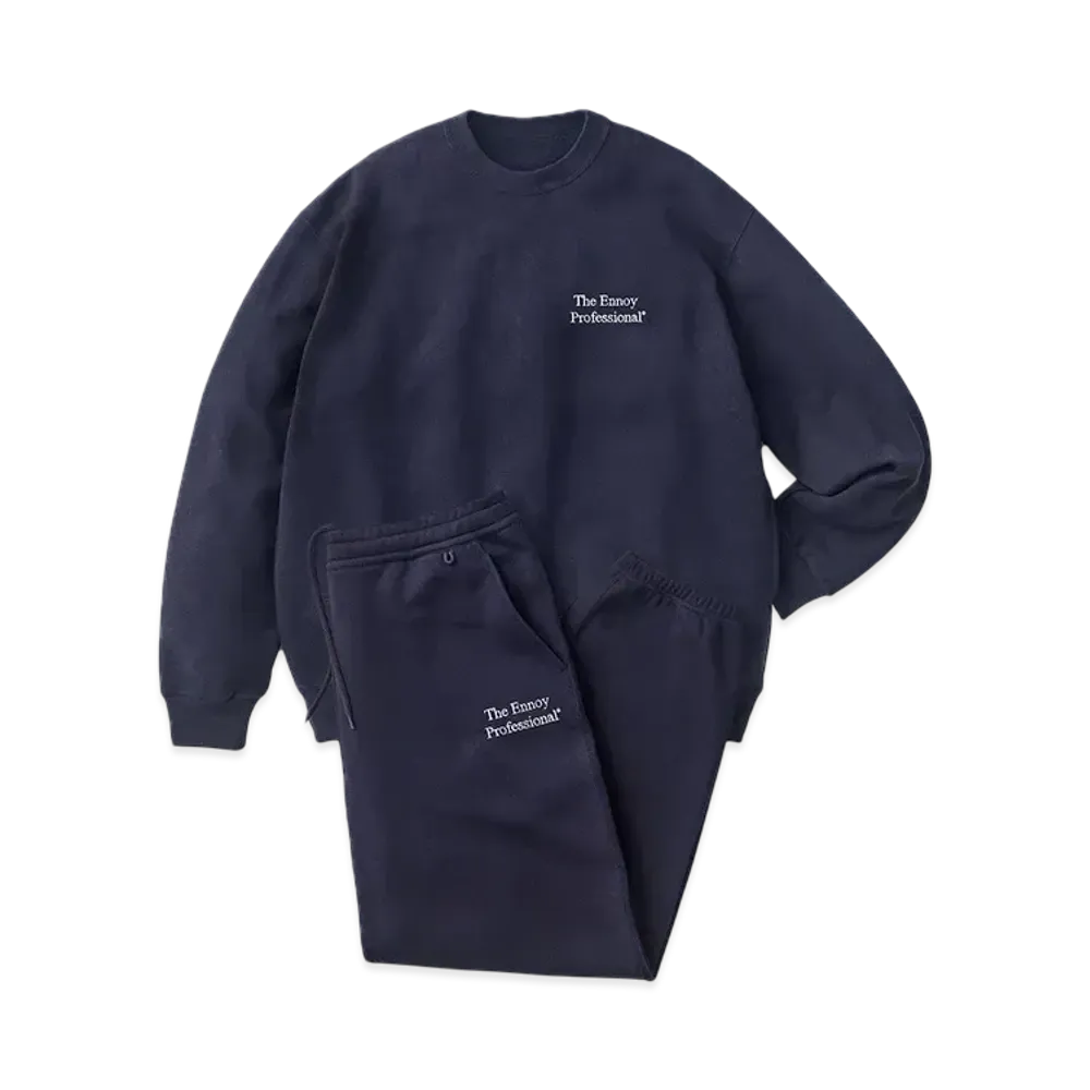 エンノイ プロフェッショナル クルースウェット セットアップ "ネイビー/ホワイト" 25SS