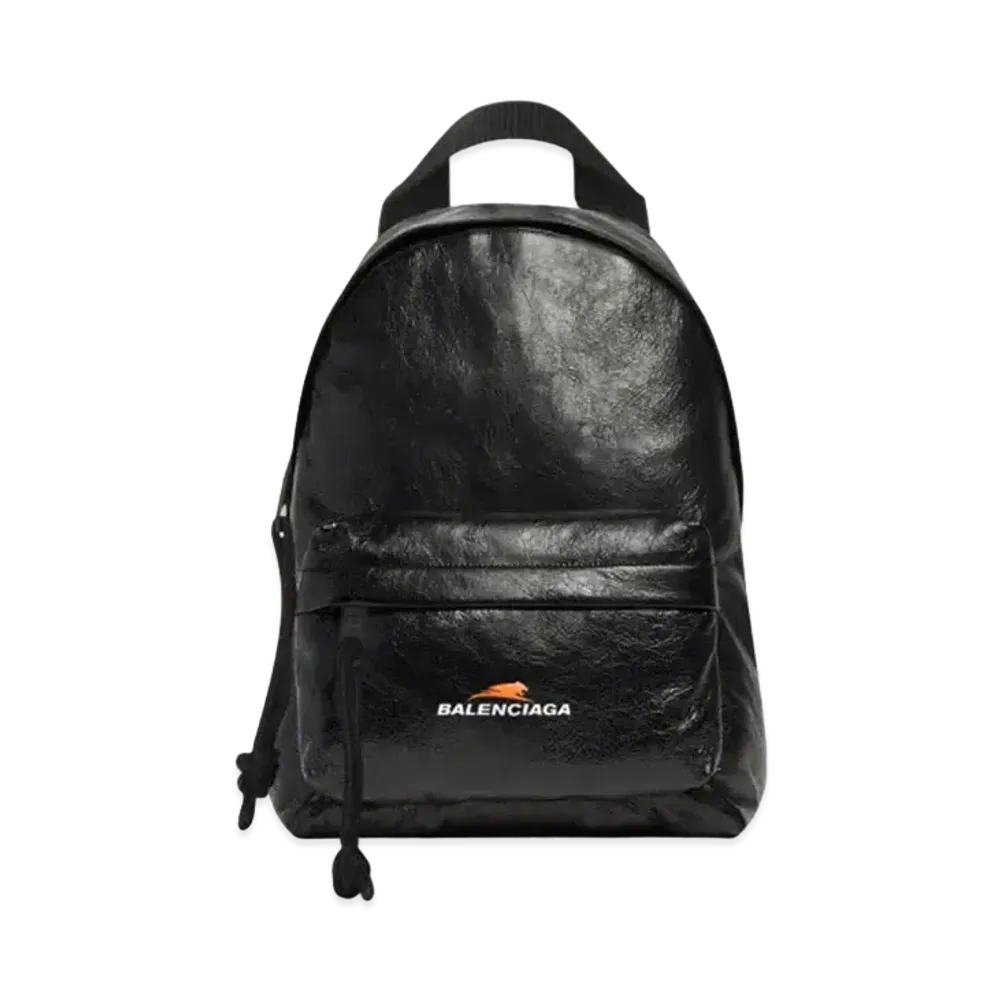BALENCIAGA Leather Explorer Fine Grain Sheepskin Mini Crossbody Backpack "Black"