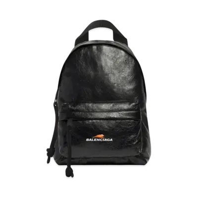 BALENCIAGA Leather Explorer Fine Grain Sheepskin Mini Crossbody Backpack "Black"