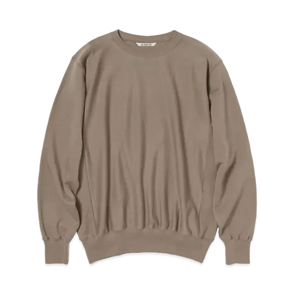 AURALEE Elastic High Gauge Sweat P/O "Gray Beige"