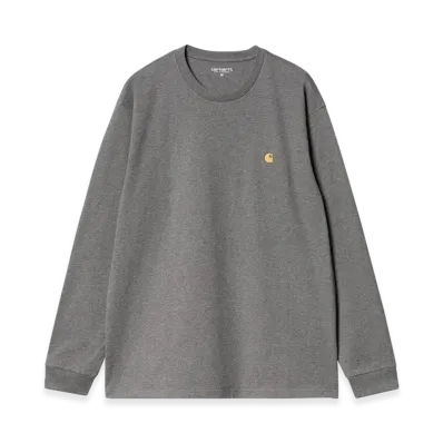 Carhartt WIP L/S Chase T-Shirt "Dark Grey Heather/Gold"