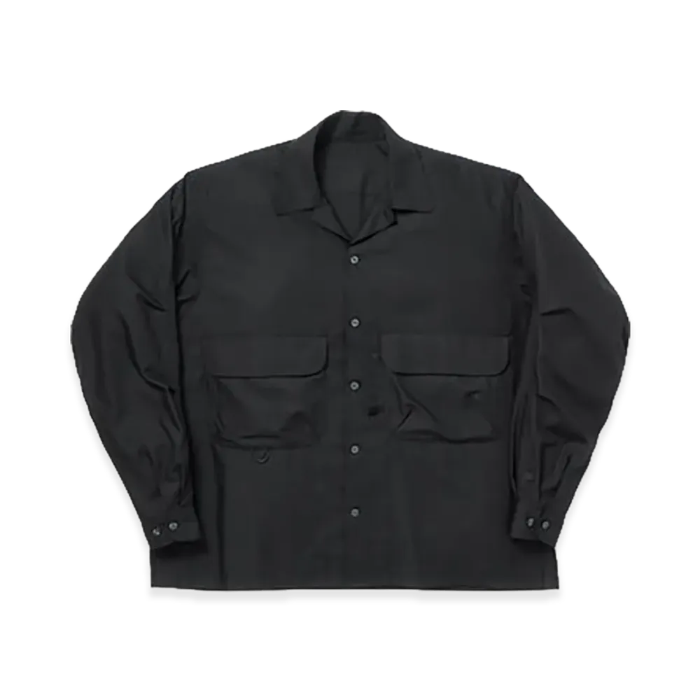 DAIWA PIER39 Women's Tech Sports Open Collar Shirt L/S Solid "Black"