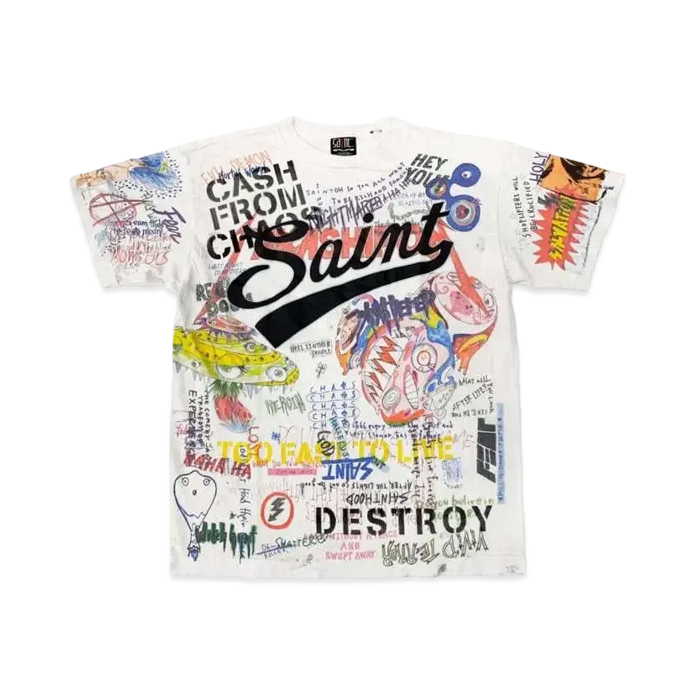 SAINT Mxxxxxx x TM Graff Tee "White"