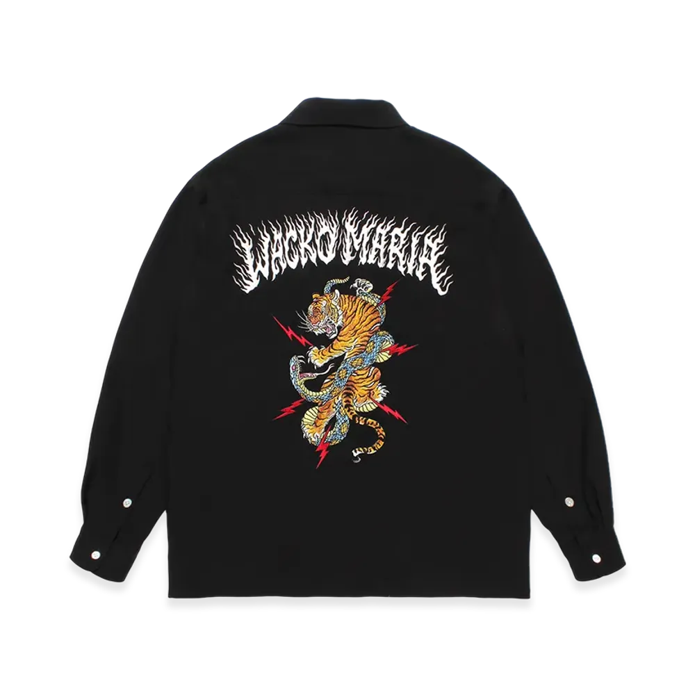 WACKO MARIA x Tim Lehi / 50'S Open Collar Shirt "Black"
