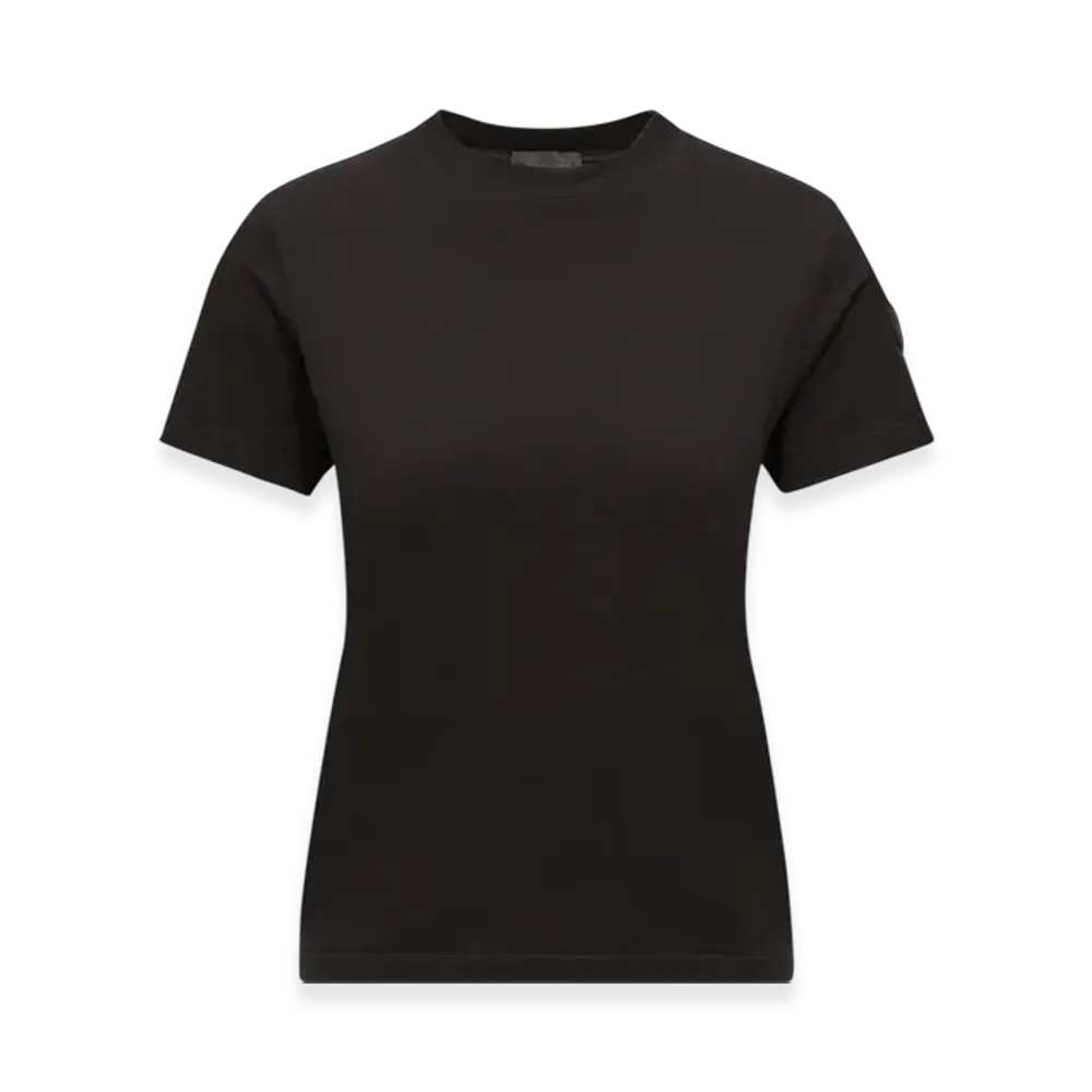 MONCLER Pleated Back Cotton T-Shirt "Black"