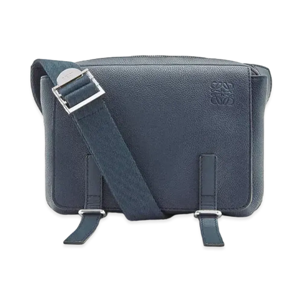 LOEWE Xs Military Messenger Bag In Soft Grained Calfskin "Ocean"