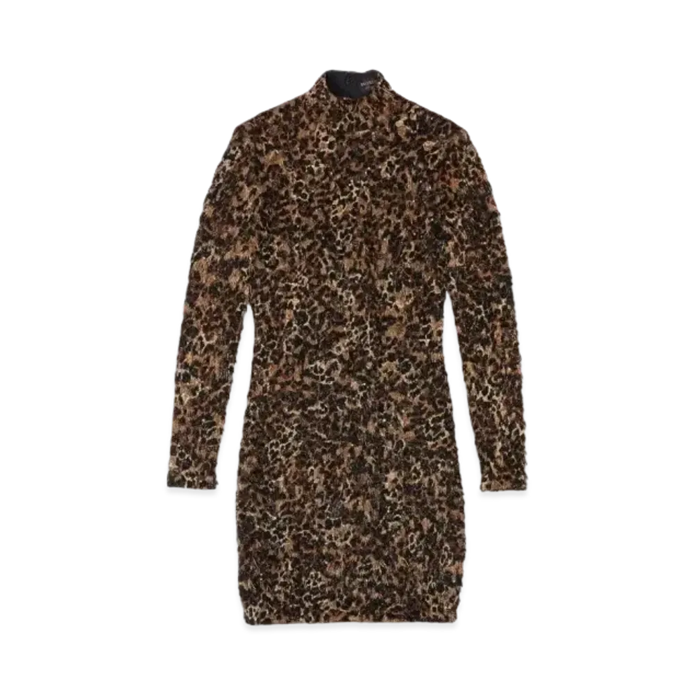 BALENCIAGA Turtleneck Dress "Brown"