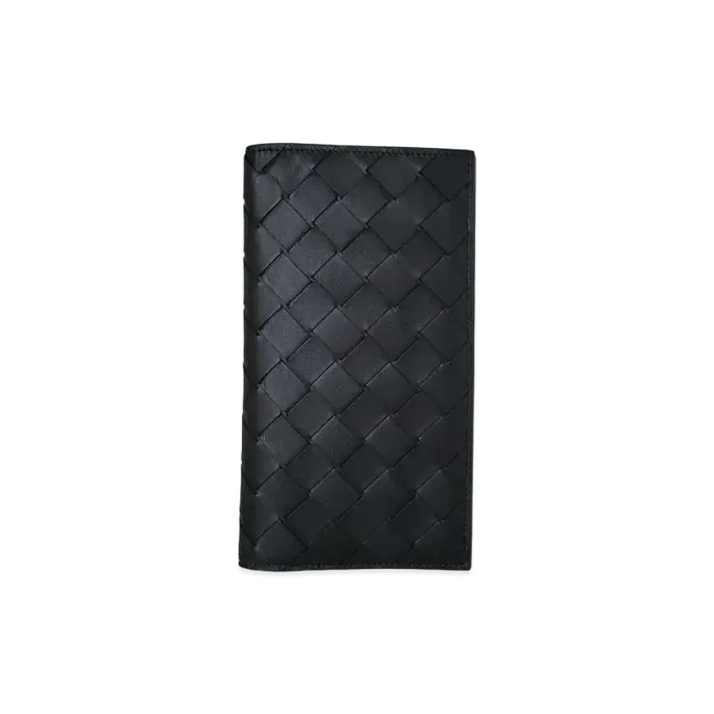 Bottega Veneta Intrecciato Calfskin Bi-fold Long Wallet "Black"