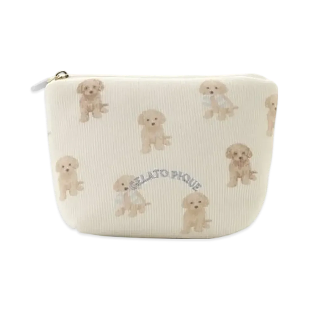 GELATO PIQUE Toy Poodle Pattern Tissue Pouch "Off White"