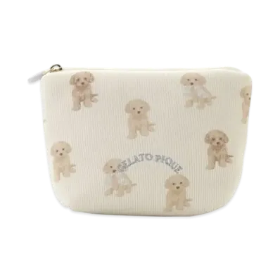 GELATO PIQUE Toy Poodle Pattern Tissue Pouch "Off White"