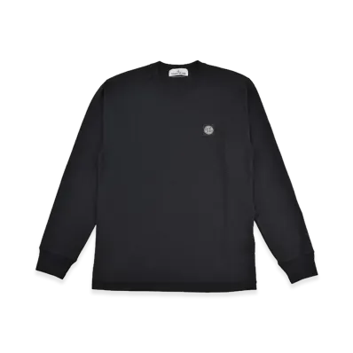Stone Island Garment Dyed Long Sleeve T-Shirt "Black"
