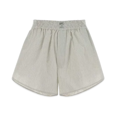 MM6 Maison Margiela Women's Embroidered Cotton Shorts "Stripped"