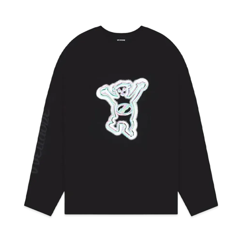 WE11DONE Colorful Teddy Print Long-Sleeved T-shirt "Black"