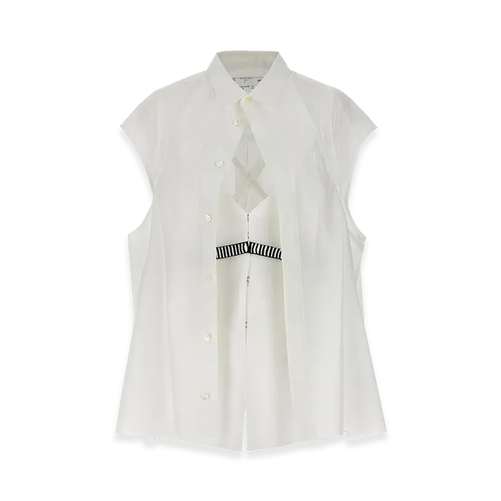sacai Women's Overlay Shirt "White"
