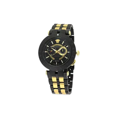 Versace V-Race Dual Time Quartz 47mm "Gold/Black"