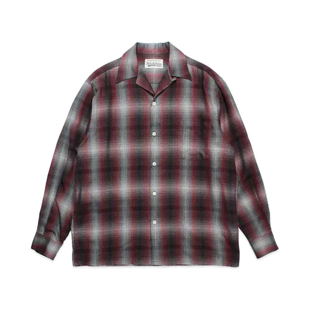 WACKO MARIA Check Open Collar Shirt "Red"