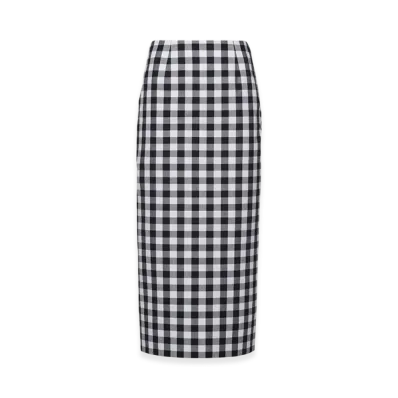 PRADA Women's Gingham Midi Skirt "Black"