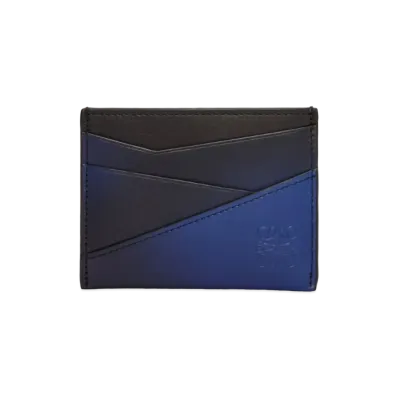 LOEWE Puzzle Plain Card Holder Silk Calf "Navy Blue"