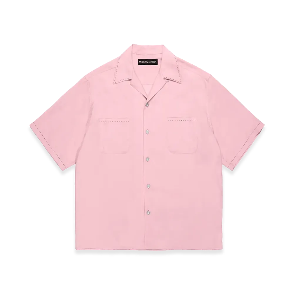 WACKO MARIA 50's Open Collar Shirt "Pink"