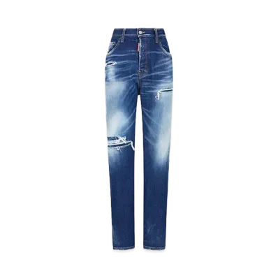 Dsquared2 Medium Ripped Knee Wash 642 Jeans "Navy"