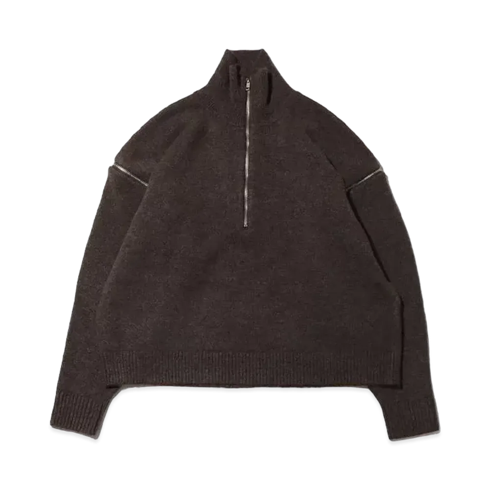 atmos pink Sleeve Zipper Design Knit "Brown"